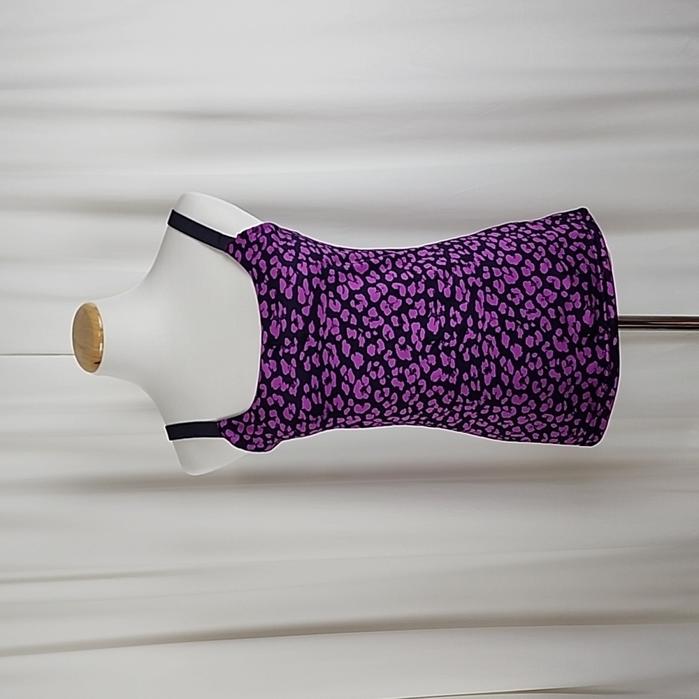Lululemon Barre None Tank Mini Cherry Cheetah Violet Size 8